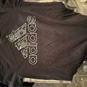 Adidas Black Tee with Smiley Graphic